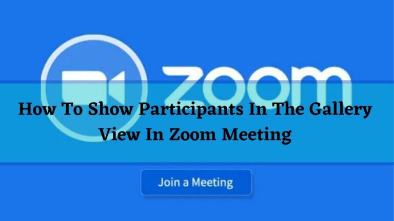 How To Show Participants In The Gallery View In Zoom Meeting